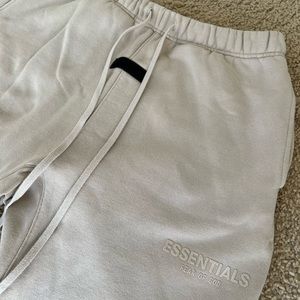 Fear of God Essentials Relaxed Lounge Pants in Beige. Size Medium.